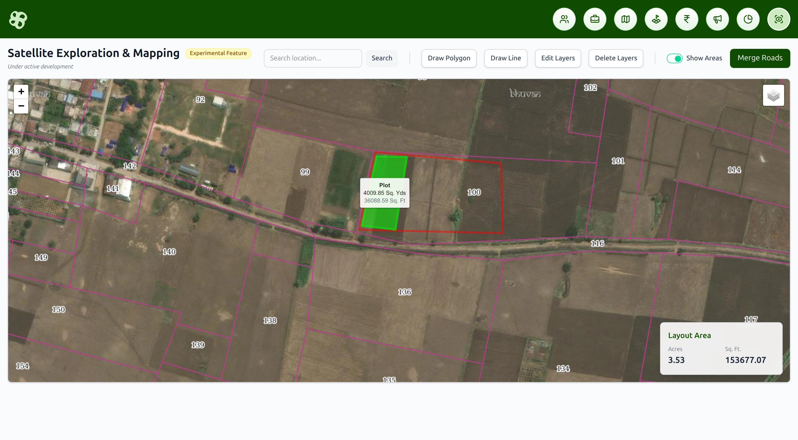 Satellite Area Calculation
